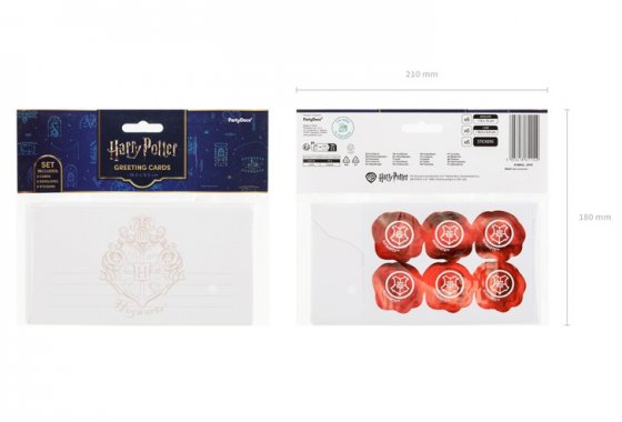 Harry Potter Kutsukortit ja kirjekuoret 6 kpl