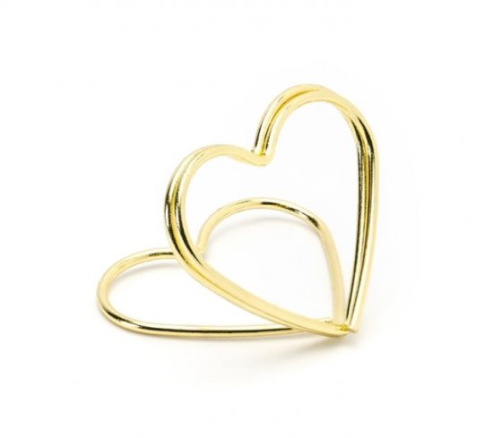 Korthållare hjärta guld 10 st
