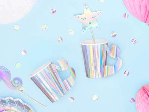 Pappersmugg färgskimrande