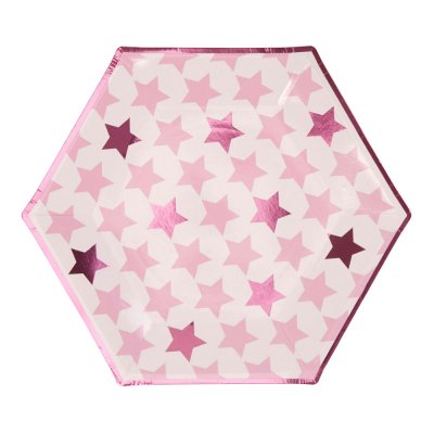 Papperstallrikar Little Star Pink 8 st