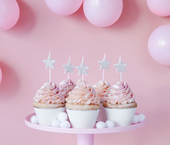 Tårtljus silverstjärnor