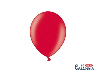 100 st Ballonger Metallic Poppy Red 23 cm