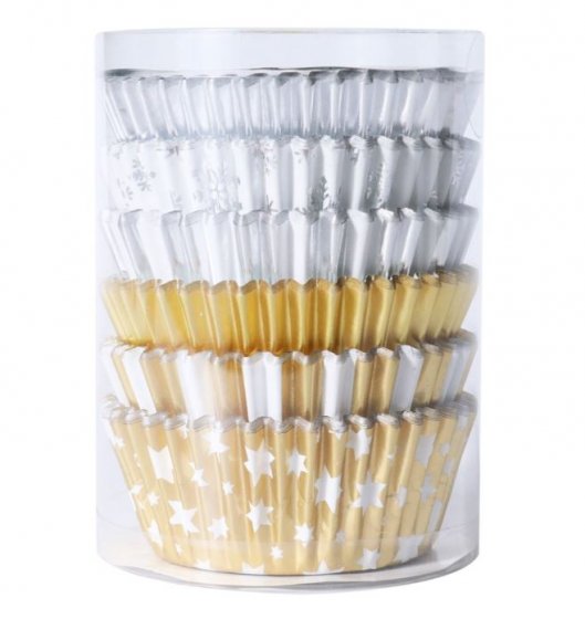 Muffinsformar folierade guld/silver