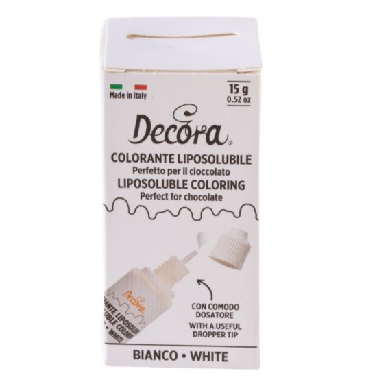 Decora Öljypohjainen elintarvikeväri Valkoinen 15 g