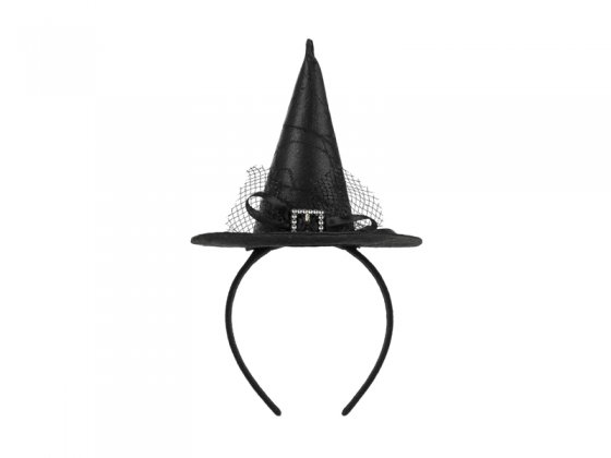 Witch Hat Headband, 17x28 cm, black