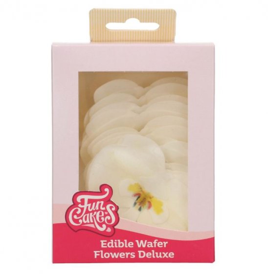 Syötävä kakkukoriste waferkukka orkidea valkoinen 10 kpl