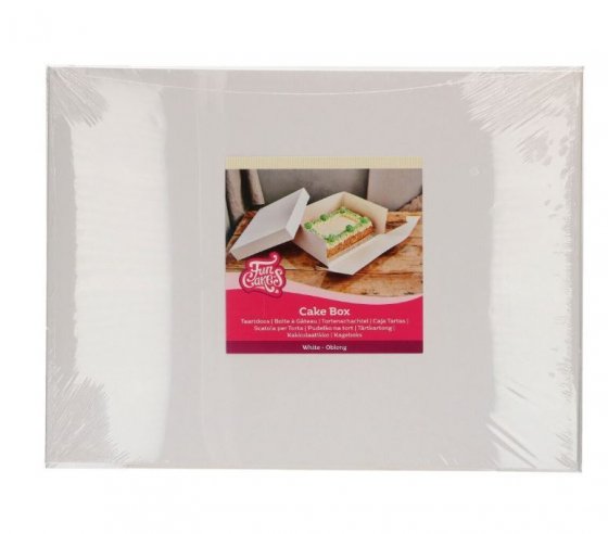 Tårtkartong rektangulär vit 50 x 40 cm, 5-pack