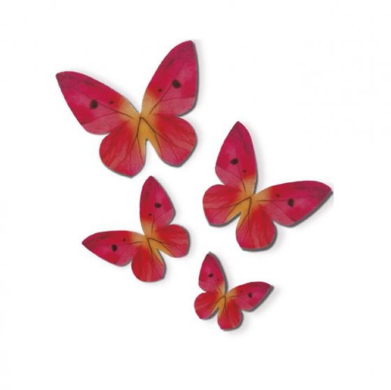 Ätbara waferdekorationer rosa fjärilar
