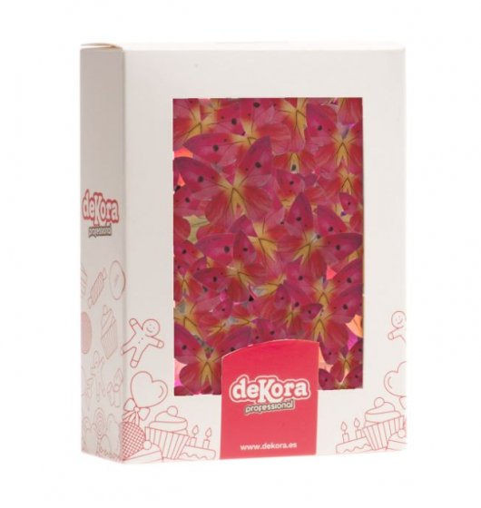 Ätbara waferdekorationer rosa fjärilar