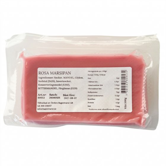 Marsipan rosa, lila, ljusgrön & gul 4 x 500 g