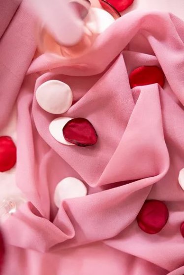 Rosa rosblad i tyg, 100 st