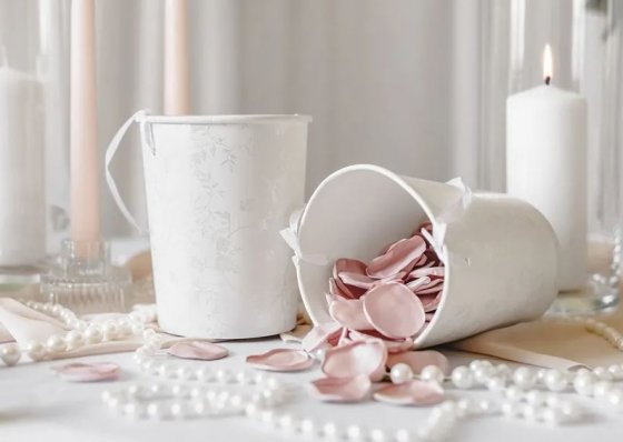 Rosa rosblad i tyg, 100 st