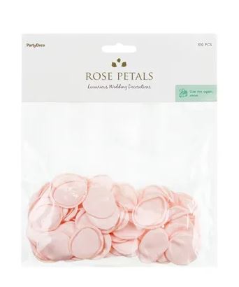 Rosa rosblad i tyg, 100 st