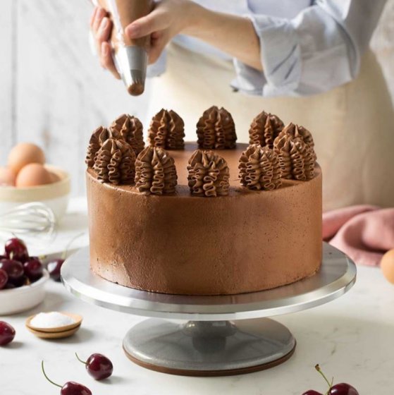 Roterande tårtfat aluminium