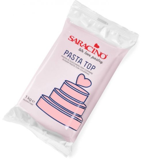 Saracino sockerpasta ljus babyrosa 500 g