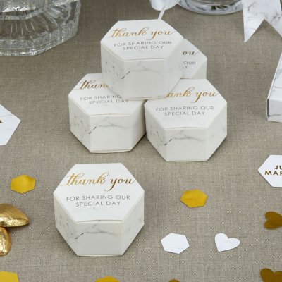 Scripted Marble Favour Boxes