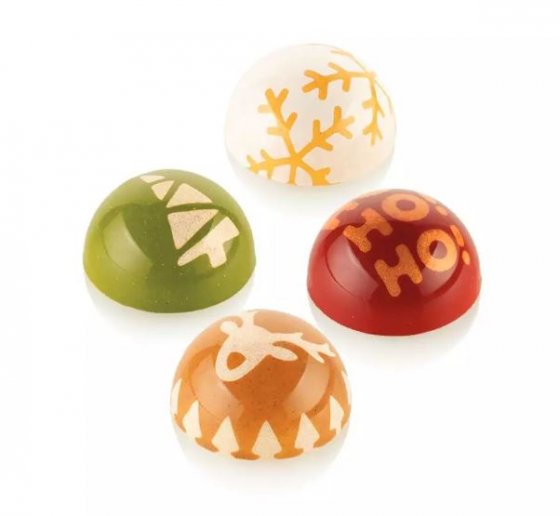 Silikomart Choco Stamp för praliner, Julmotiv 4 st