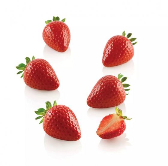 Silikonform jordgubbar