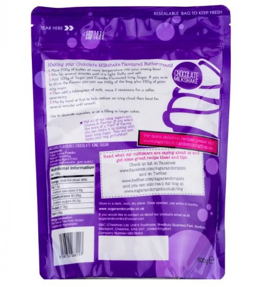 Maustettu tomusokeri Chocolate Milkshake 500 g