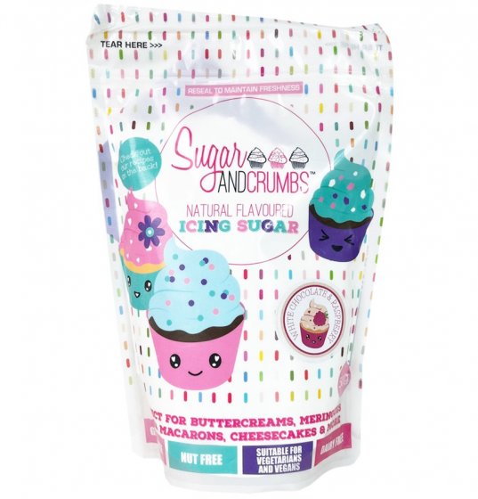 Smaksatt florsocker White Chocolate & Raspberry 500 g
