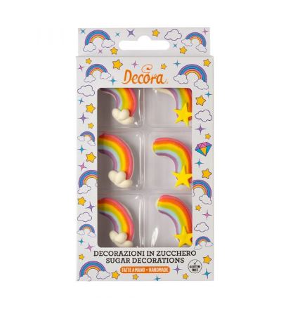 Sockerdekorationer regnbågar