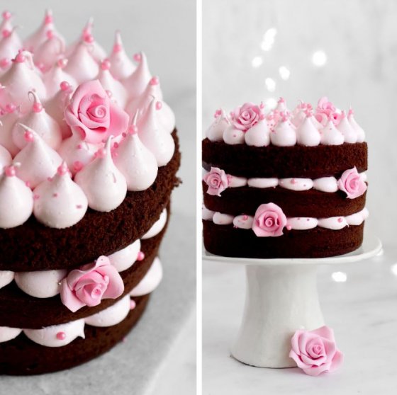 tårtdekorationer rosa rosor
