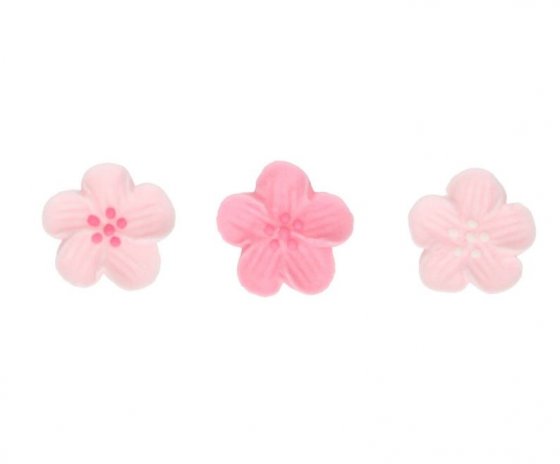 Sockerdekorationer rosa blommor