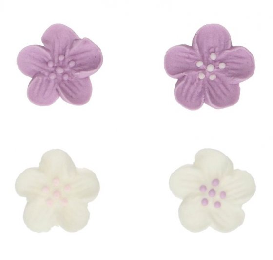 Sockerdekorationer lila blommor