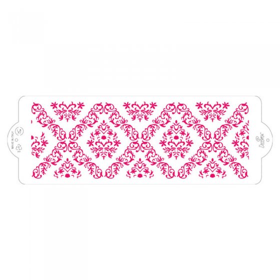 Stencil till tårta Damask
