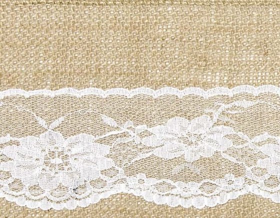 Stolsrosett i jute med spets