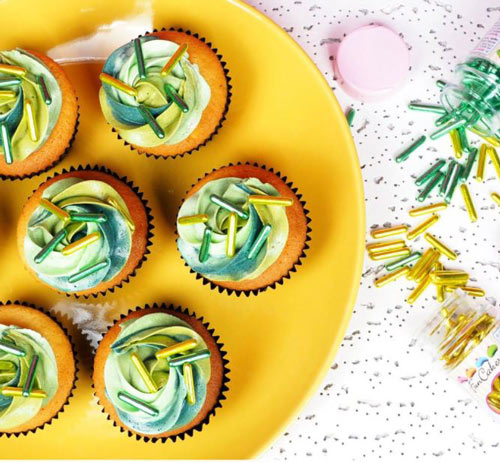 Strössel sugar rods metallic green