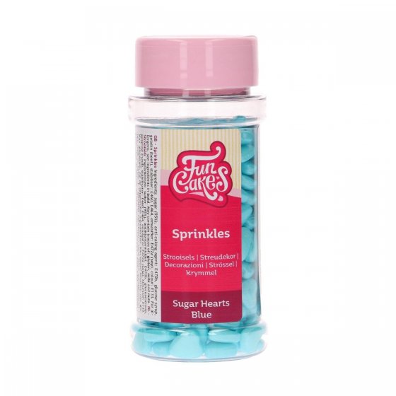 Strössel sugar hearts blå