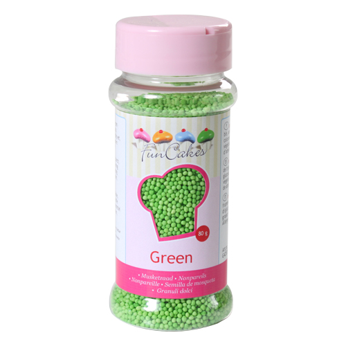 FunCakes strössel nonpareils Grön