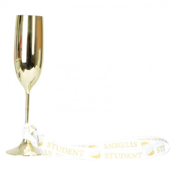 Champagneglas student
