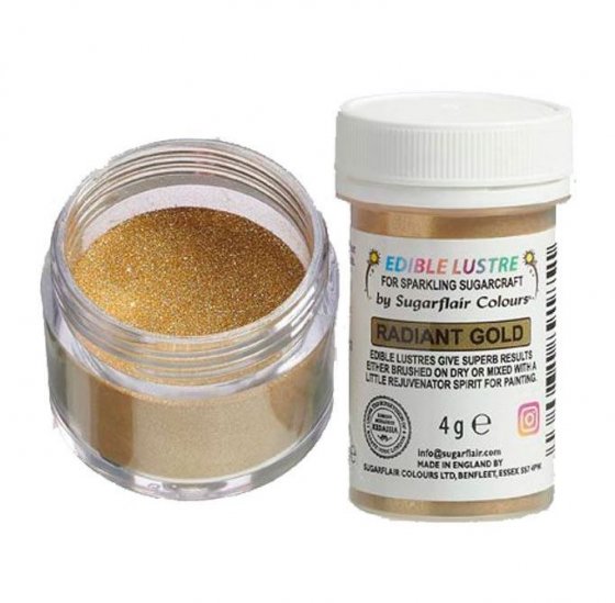 sugarflair pulverfärg radiant gold