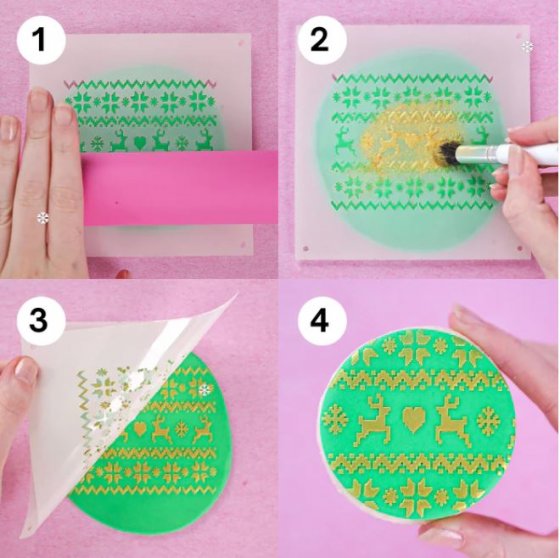 Stencil till cookies Cable Knit