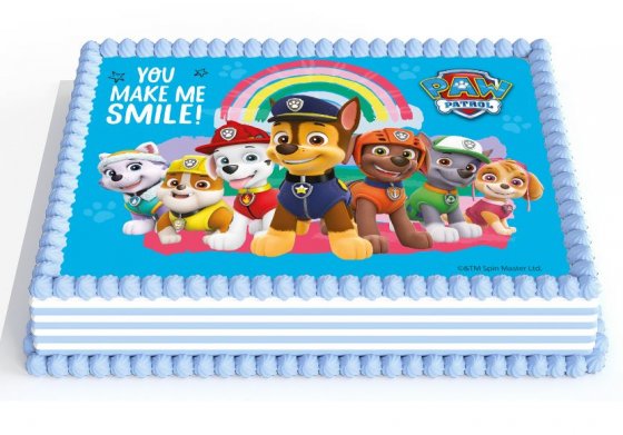 Rektangulär tårtbild paw patrol