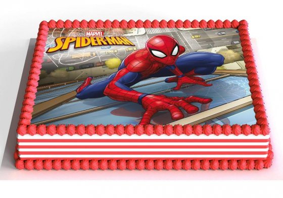 Rektangulär tårtbild spiderman