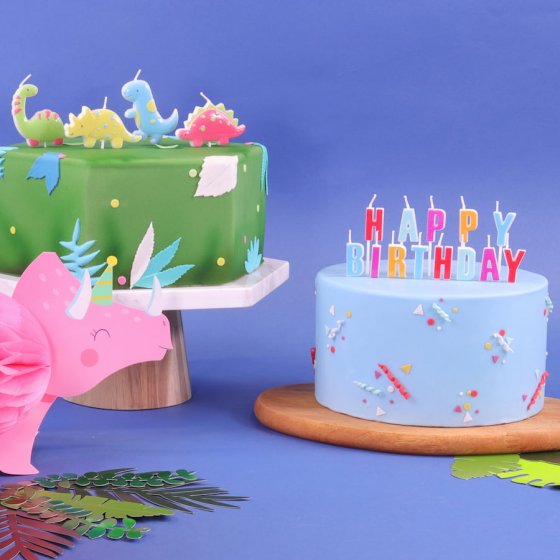 Tårtljus set dinosaurier 4 st PME