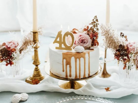 Sifferljus tårta 40 år