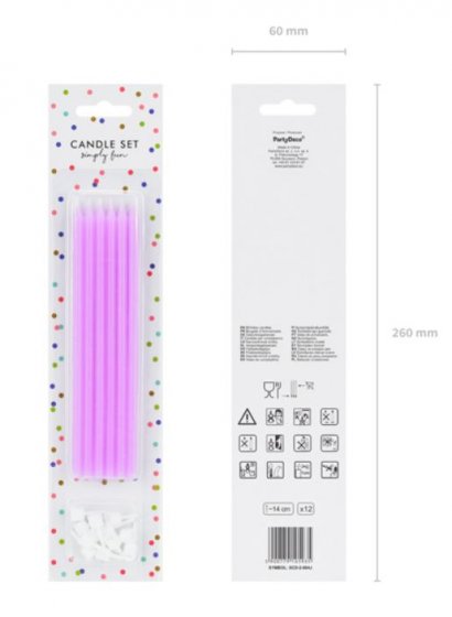 Höga tårtljus lila