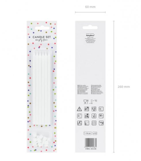 Höga tårtljus vita