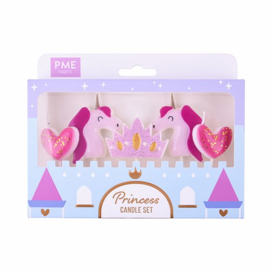 Tårtljus set prinsessa 5 st