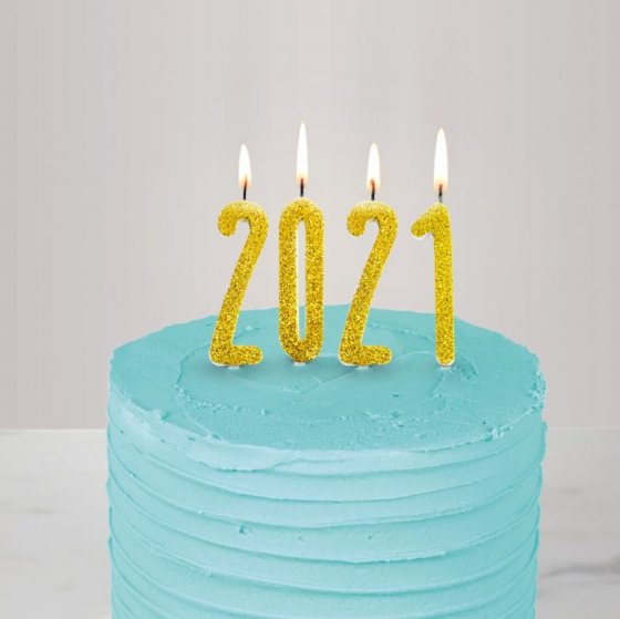 Sifferljus guldglitter