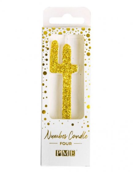 Sifferljus guldglitter 4