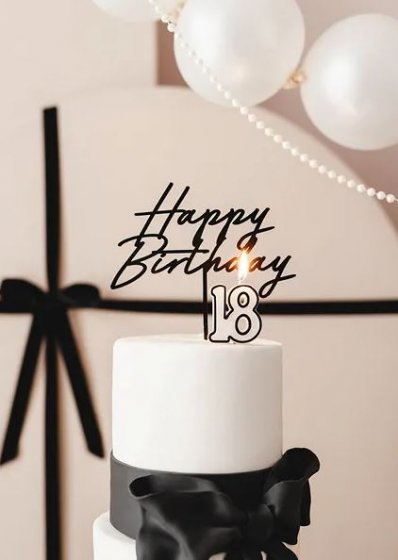 Sifferljus tårta 18 år