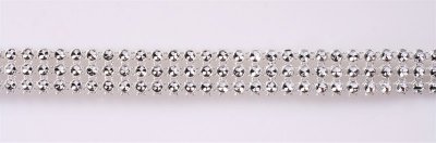 Silverfärgat band med 3 diamantrader - Metervis