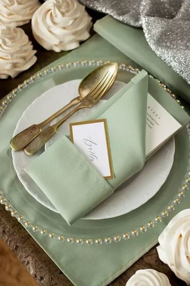 Gröna servetter i tyg