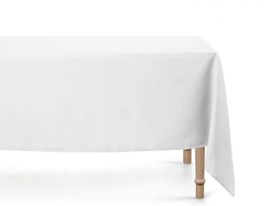 Vit Bordsduk 180 x 300 cm