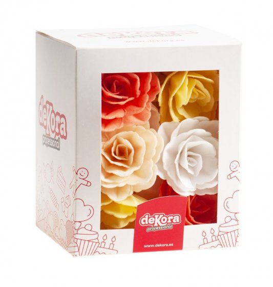 Ätbara waferblommor i färgmix